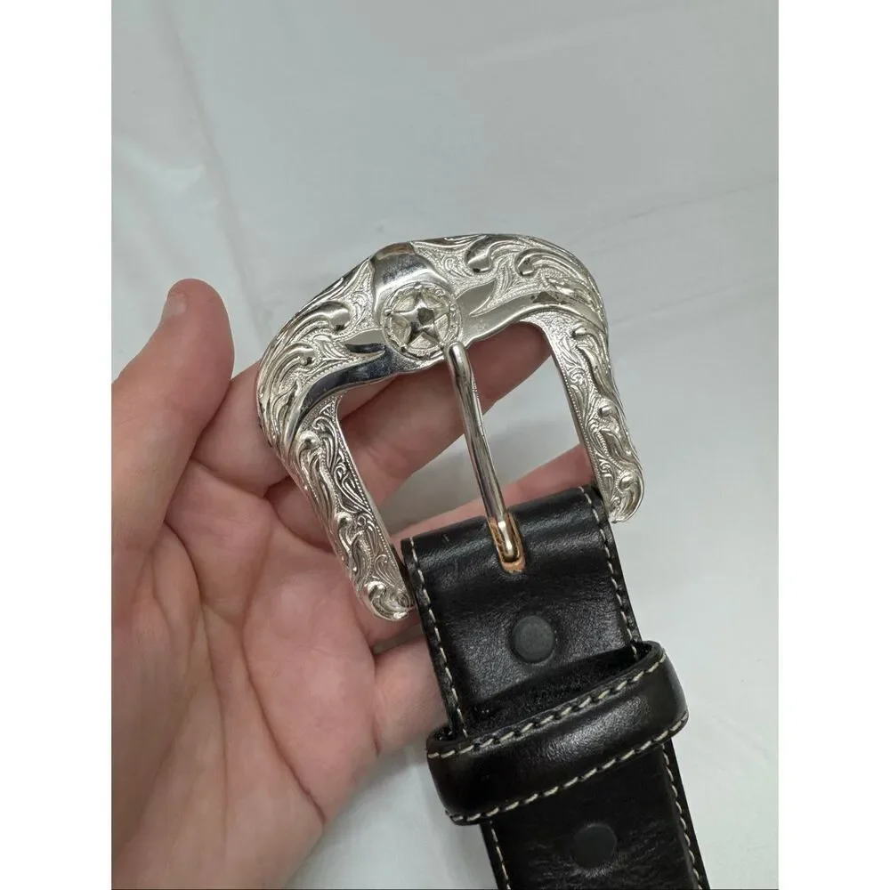 Justin Boots Brown Belt with Buckle Size 32